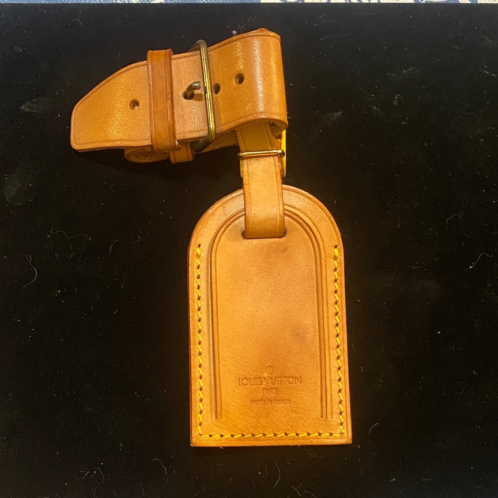 Louis Vuitton Brown Leather Luggage Tag